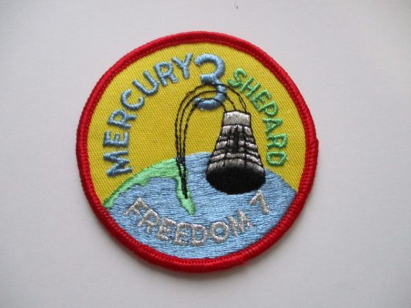 【送料無料】80s マーキュリー・レッドストーン3号『MERCURY3』FREEDOM7刺繍ワッペン/A飛行記念バッジ アップリケAフリーダム7 U4拍卖