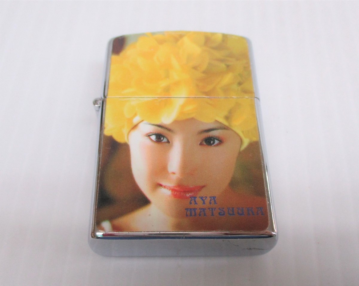 ★ 90355 オイルライター 松浦亜弥 幅4x高さ5.6x厚み1.3cm あやや ライター 未使用 ★*拍卖