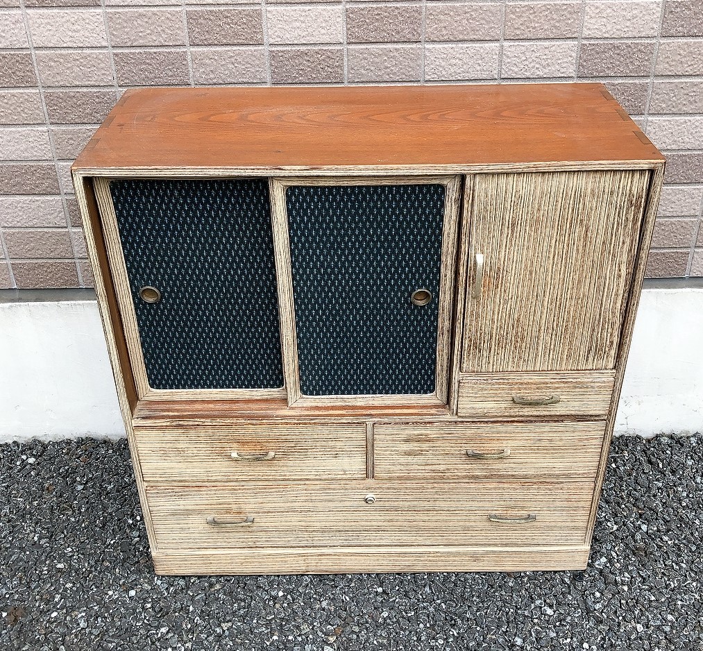 【アンティーク家具 小引き出し 箪笥】味わいのある小箪笥★茶棚/小物収納 たんす/和ダンス/A4335拍卖