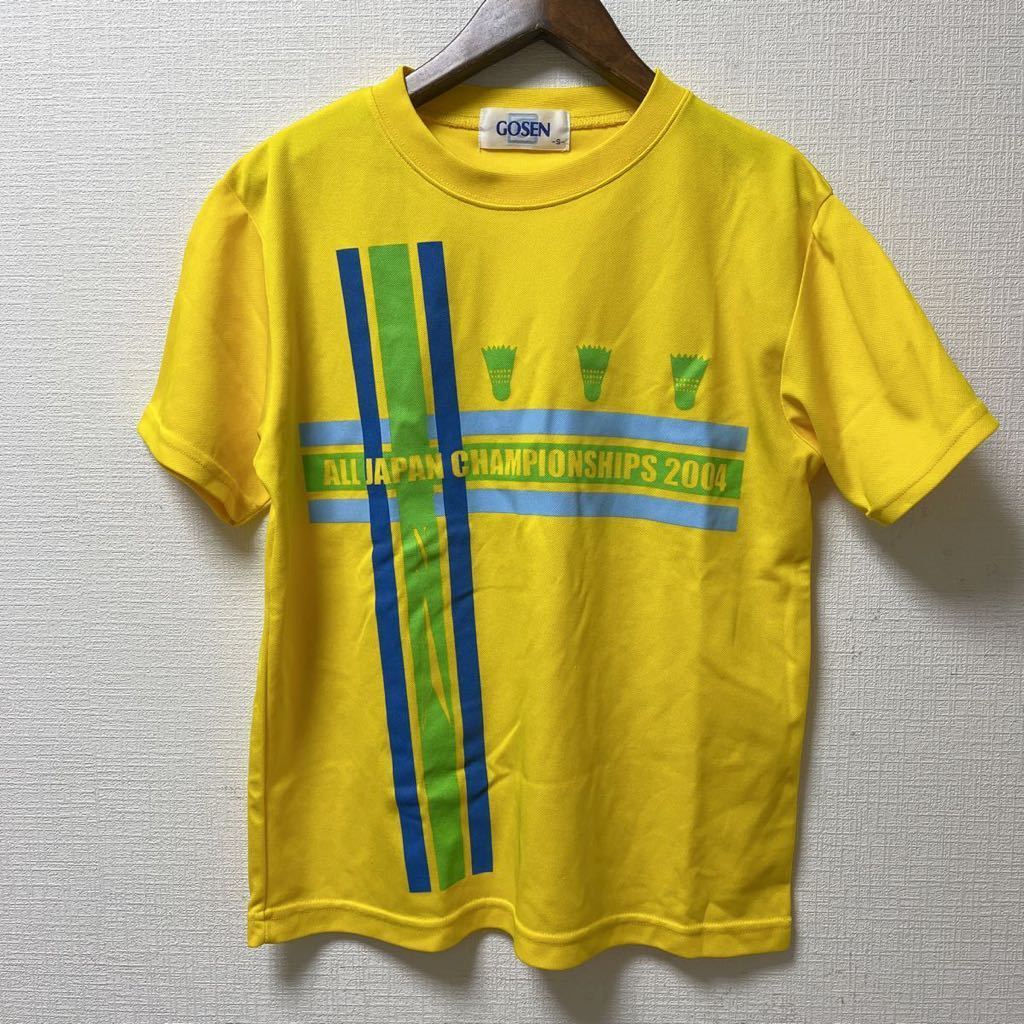 GOSEN ゴーセン 全日本選手権 2004 半袖Tシャツ Sサイズ イエロー ポリエステル バドミントン拍卖