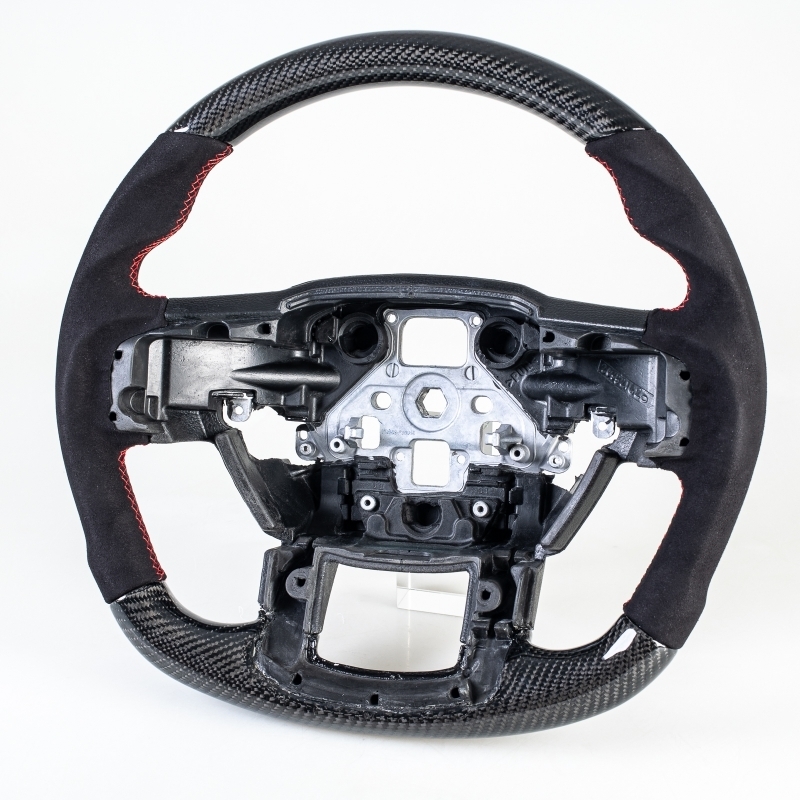 フォード用 F150 F250 F350 F450 F550 F600 2015-2022 D型 ステアリング ホイール ハンドル カーボン×本革スエード拍卖