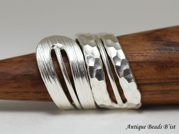 ●わくわく とんぼ玉★カレンシルバー螺旋状大型リングB シルバーリング 指輪 silver ring【T19003B】【競】拍卖