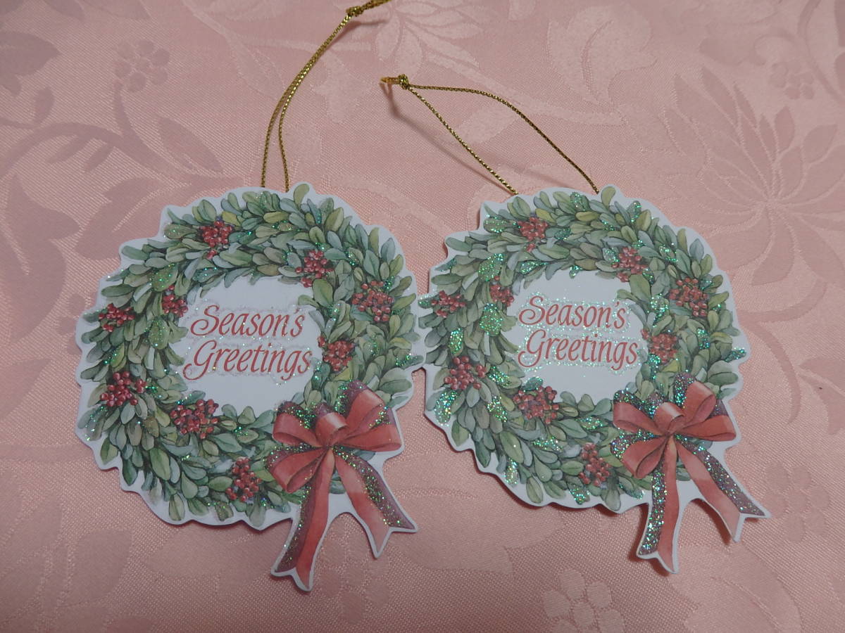 キャロルウィルソン☆ オーナメント リースカード 2枚♪拍卖