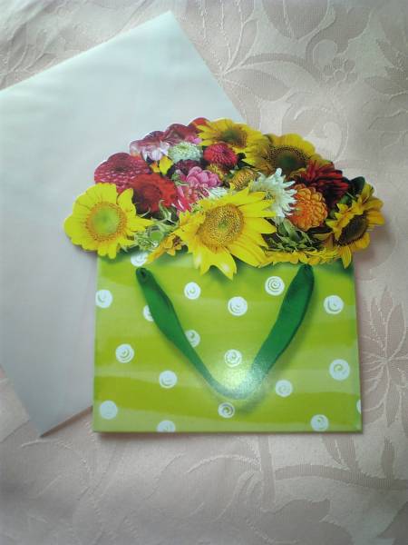 ドイツ製・カード☆;*♪ペーパーバックに花束☆;*♪拍卖