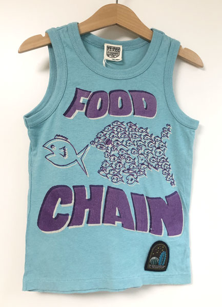 ☆新品☆【F.O.KIDS】エフ・オー・キッズ タンクトッフ゜お魚イラスト 水色 サイズ 120 紙タグ付き拍卖