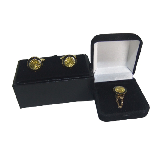 菊紋 ピンバッジ+カフス セットアップ ラペルピン バッジ バッチ Box付き プレゼント ギフト 冠婚葬祭 KSU-9101-BK拍卖