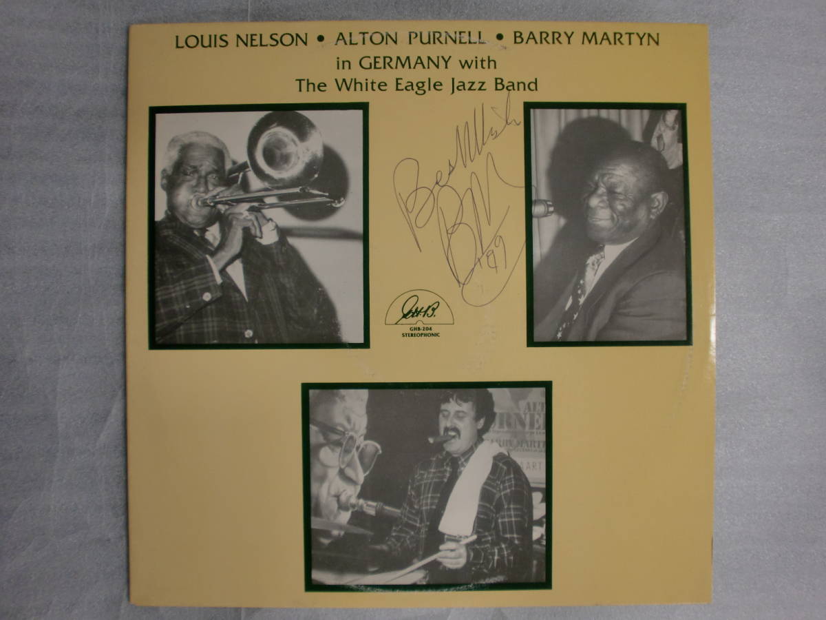 良盤屋 J-0343◆LP◆輸入 米GHB Louis Nelson・Alton Purnell・Barry Martyn in Germany with The White Eagle Jazz Band 【サイン盤】拍卖
