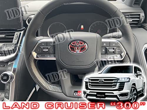 300系 ランドクルーザー ステアリング エンブレムシート ステッカー カバー ガーニッシュ インテリアパネル ヒートレッド拍卖