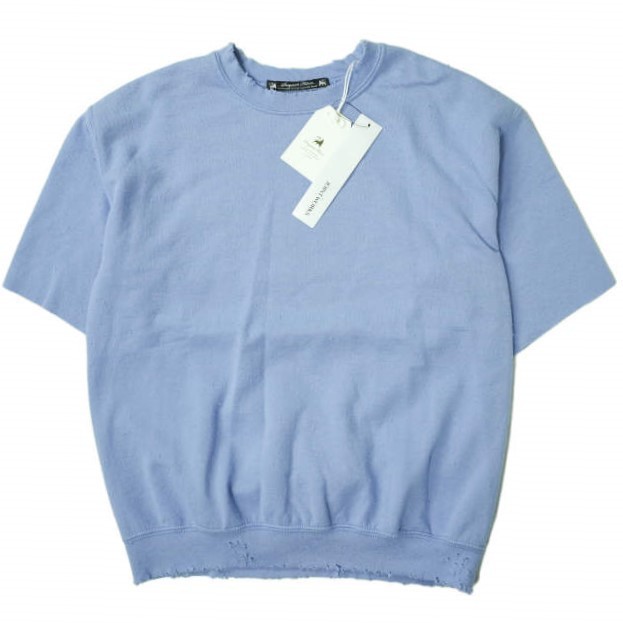 新品 SASQUATCHfabrix. サスクワァッチファブリックス MOBIUS LOOP HS SWEAT ダメージ加工ショートスリーブスウェット M LIGHT BLUE g6350拍卖