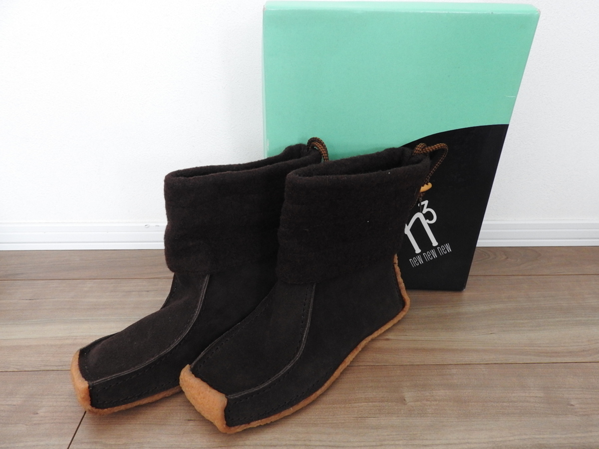 ★☆未使用/new new new ブーツ N3 本革 レザー スエード ダークブラウン こげ茶 レディース 23.5cm 外箱☆★拍卖