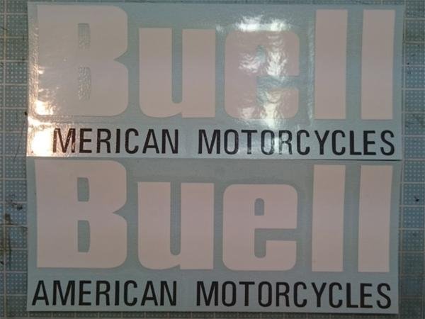 Buell ビューエル S1 M2 タンク デカール ステッカー 切文字 白/グレー ツートン 2枚Set !! X1 XB S3 1125R拍卖