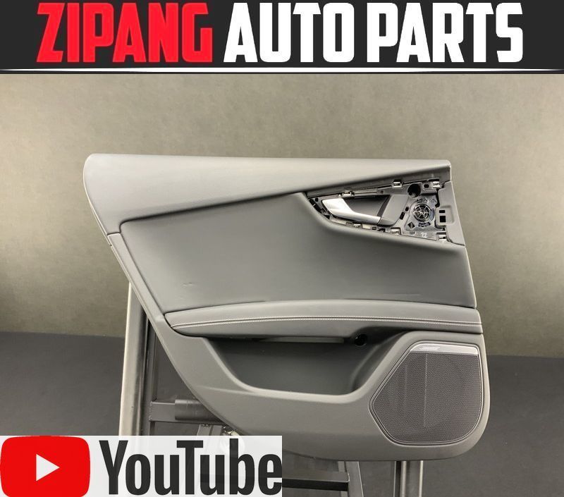 AU044 4G アウディ S7 クワトロ 本革 左リア ドア トリム/内張り ◆黒革/ブラック ★程度まあまあ 【動画あり】〇拍卖