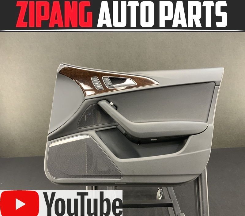 AU036 4G A6 アバント 3.0TFSI クワトロ 本革 右フロント ドア トリム/内張り ◆ブラック ★程度まあまあ 【動画あり】〇拍卖