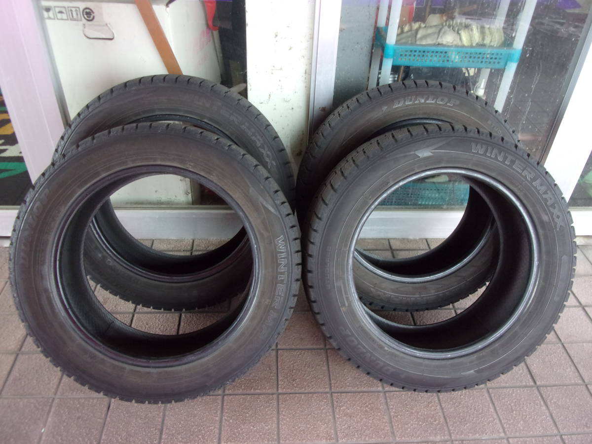 ♪S3033 ダンロップ ウィンターマックスWM02 225/55R18 4本セット 中古品♪拍卖