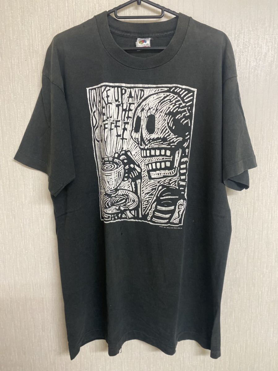 希少 80'S 当時物 スカルTシャツ ヴィンテージ サイズXL USA製 オールドスケート コピーライト シングルステッチ ブラック拍卖