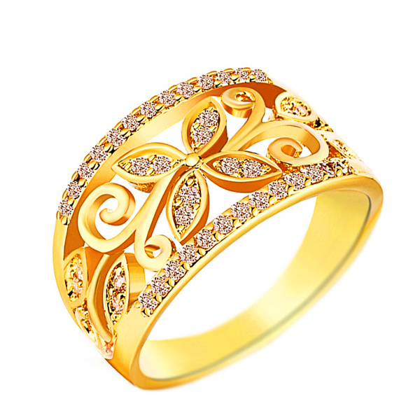 エレガントフラワー・透かし模様リングY 10号拍卖