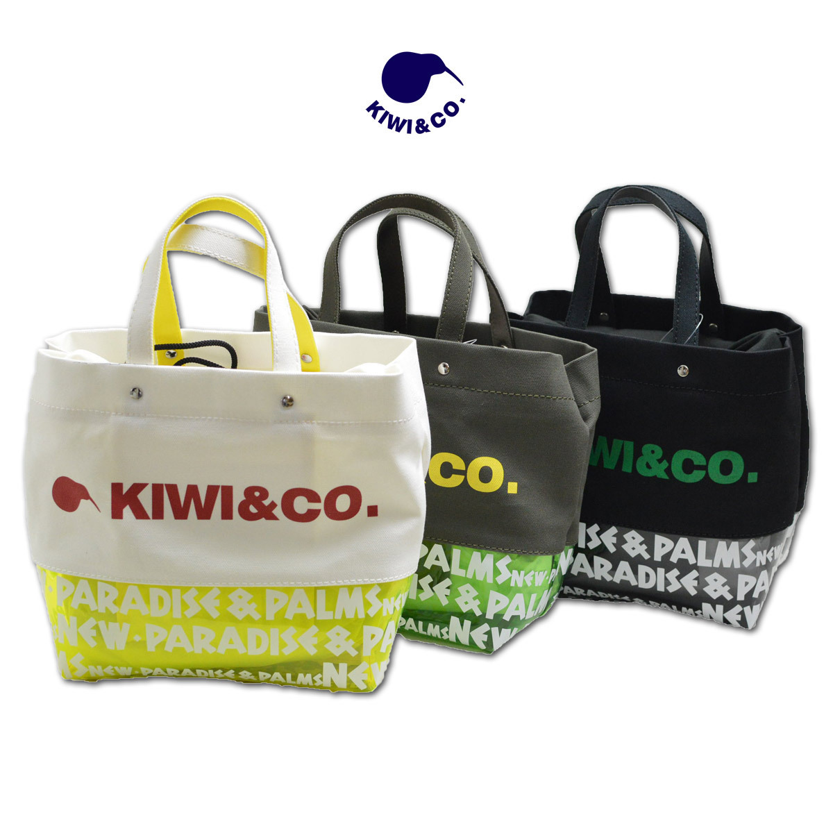 【キウイ KIWI】カートバッグ ミニトート 白 KIWI9BA01U221-01 Palms&co. ゴルフ リゾート おしゃれ 撥水 キャンパス素材 @拍卖