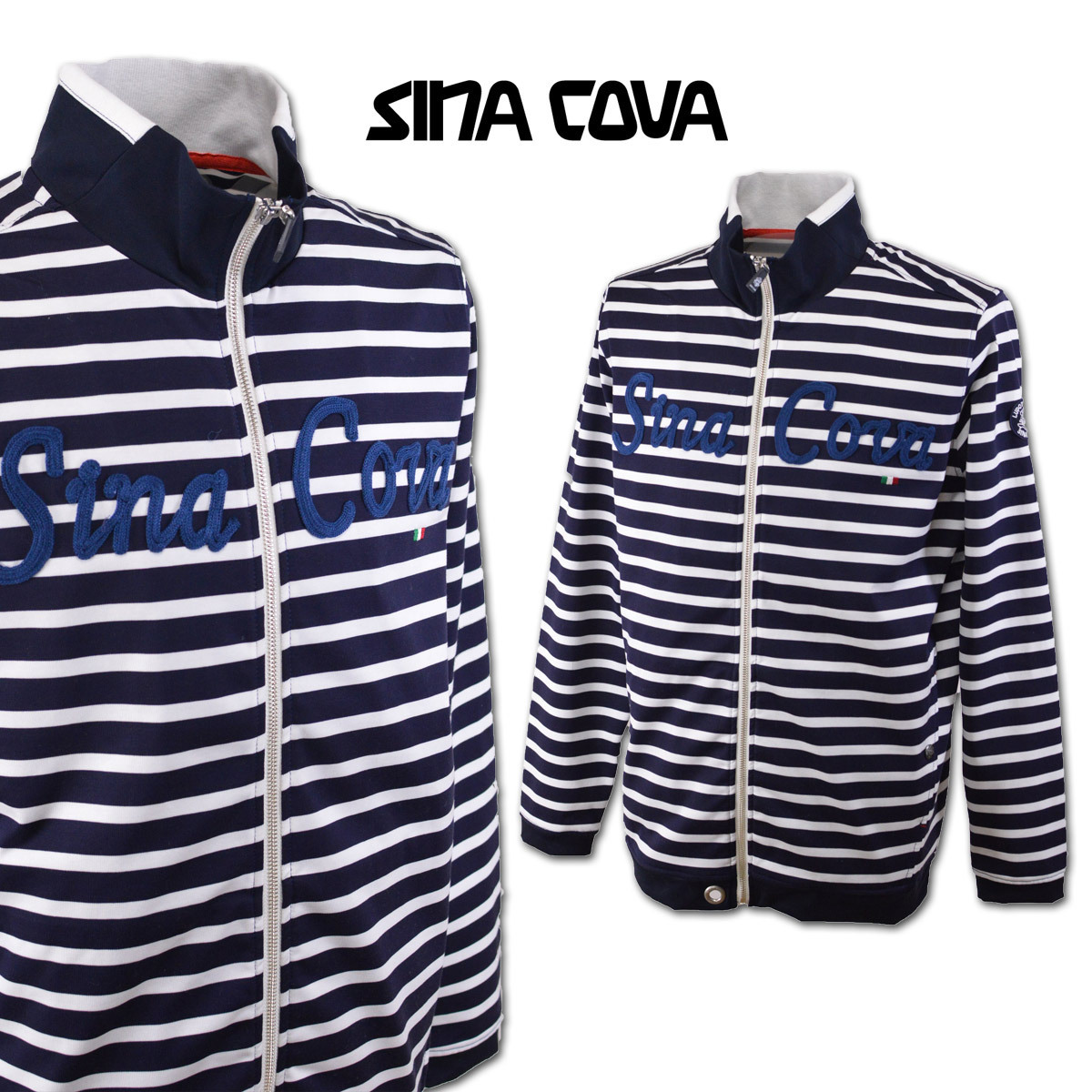 30%OFF【シナコバ】メンズ ブルゾン トラックジャケット 白×紺 M 21113030-920 SINACOVA 春夏物 カジュアル ゴルフ 日本製 かっこいい @拍卖