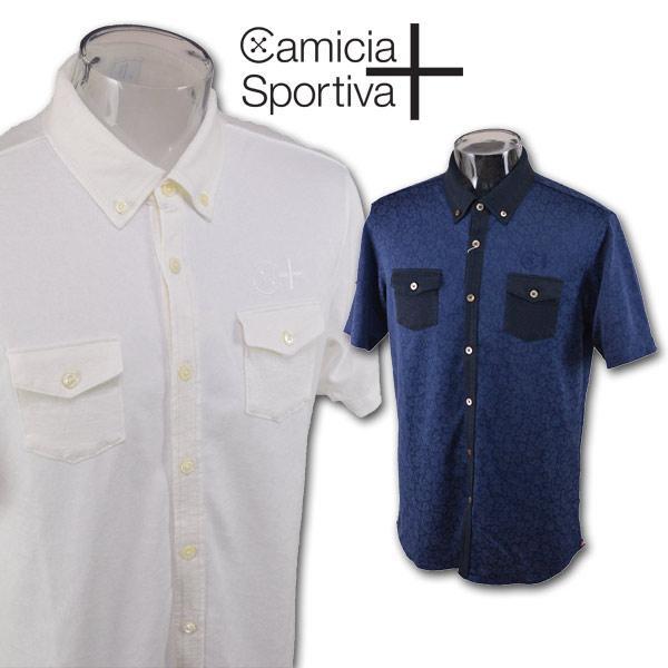 30%OFF【カミーチャスポルティーバ】メンズ 半袖シャツ L(50) 紺 512181441-98 Camicia Sportiva+ ゴルフ 吸汗速乾 UV 日本製 上質 拍卖