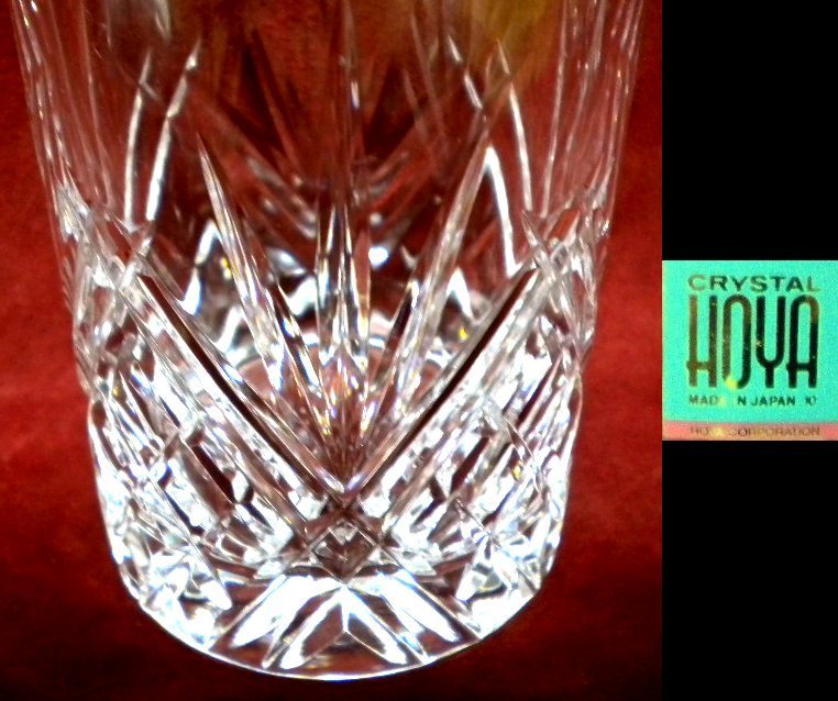 売切 HOYA クリスタル ウイスキーカットグラス 容量大 2客組 纏購入特典有 箱無 A/C 寸法φ上66/下58×H121mm 容量290ml 重量230g拍卖