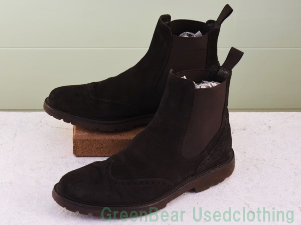 R789◆メンズ【TRIVER FLIGHT】サイドゴアブーツ 良い味 茶 ブラウン 25cm拍卖