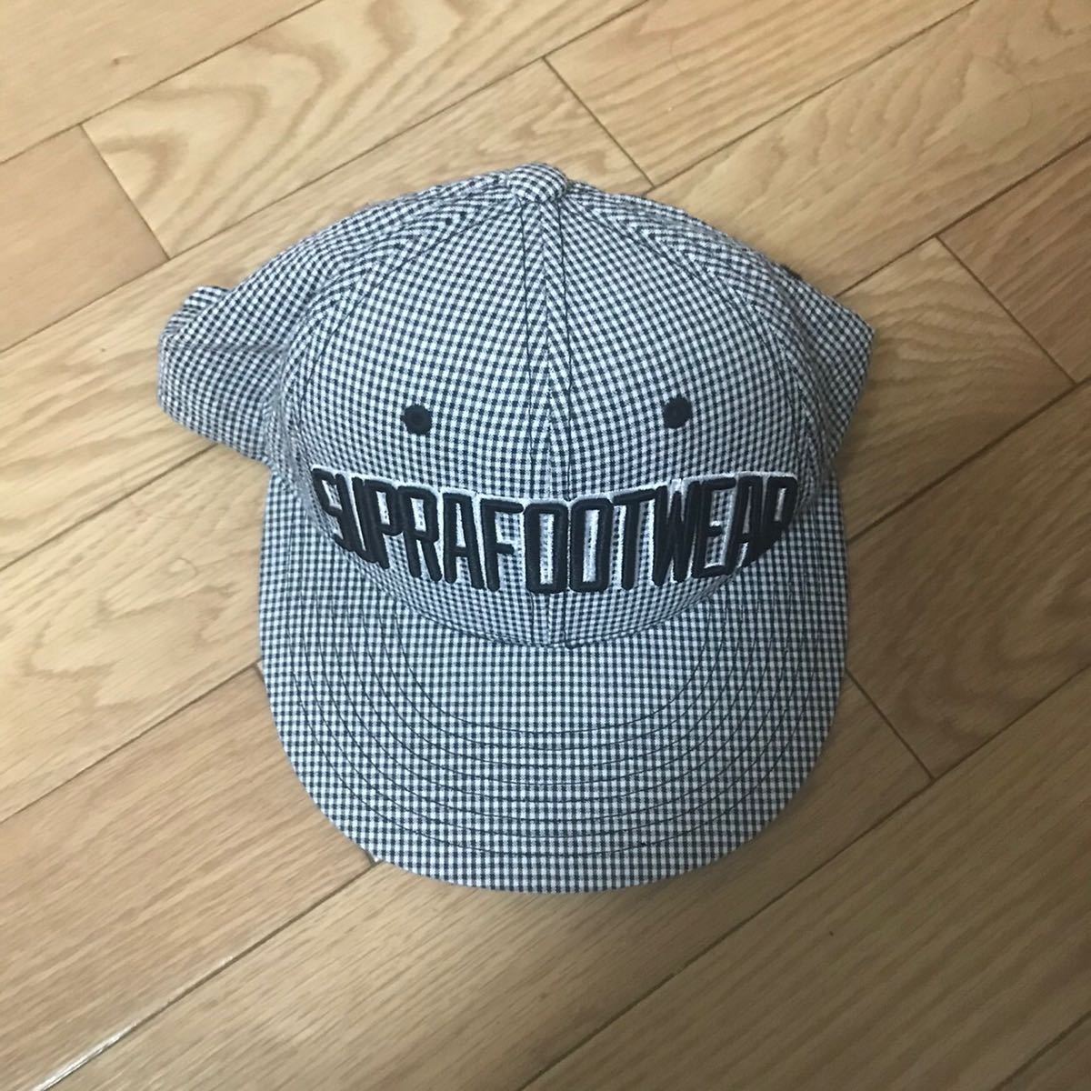 スープラ SUPRA スケーター ストリート sk8 ギンガムチェック 3〜4回着用 スナップバックキャップ拍卖
