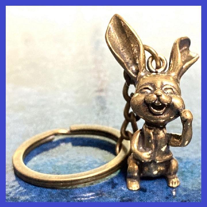 ラビット チャーム キーホルダー ストラップ 兎 ウサギ うさぎ 真鍮 4-2拍卖