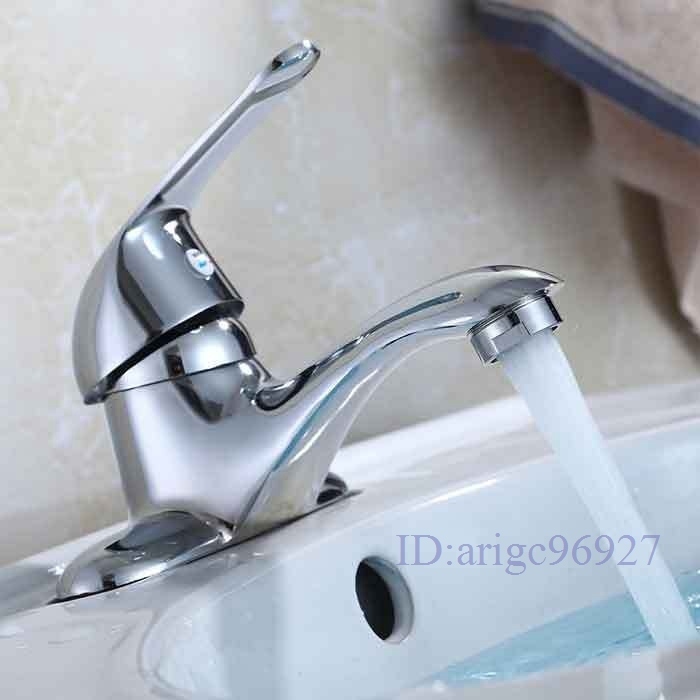 P610★新品洗面用水栓 洗面台蛇口 混合水栓 シングルレバー 2穴 真鍮製取り付けホース付き洗面台用 シングルレバー 混合水栓蛇口 長さ80cm拍卖