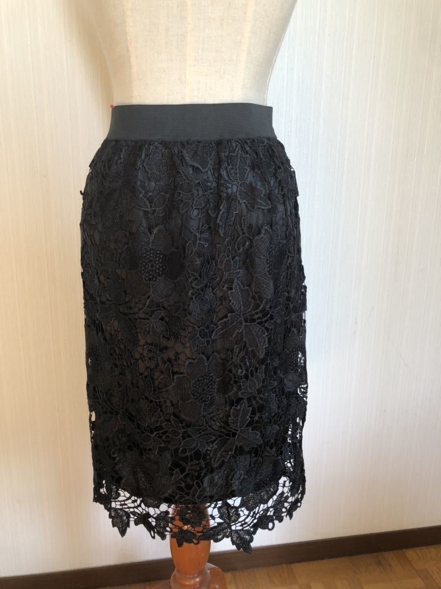 ☆Memoreed♪メモリード☆総レーススカート黒@フォーマルにも@ベルーナ拍卖