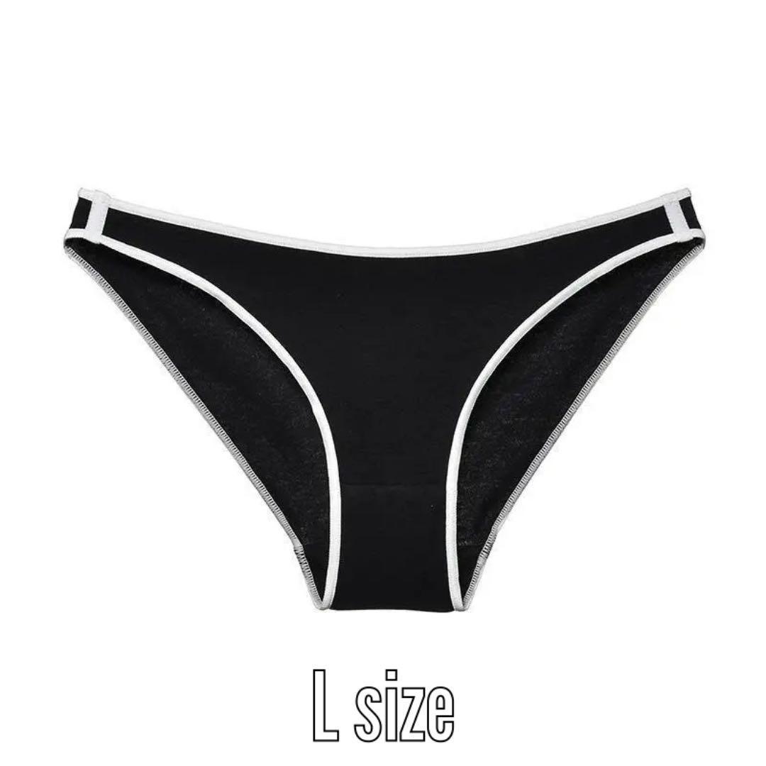 D-67.匿名配送 ショーツ レディース ブラック×ホワイト L拍卖