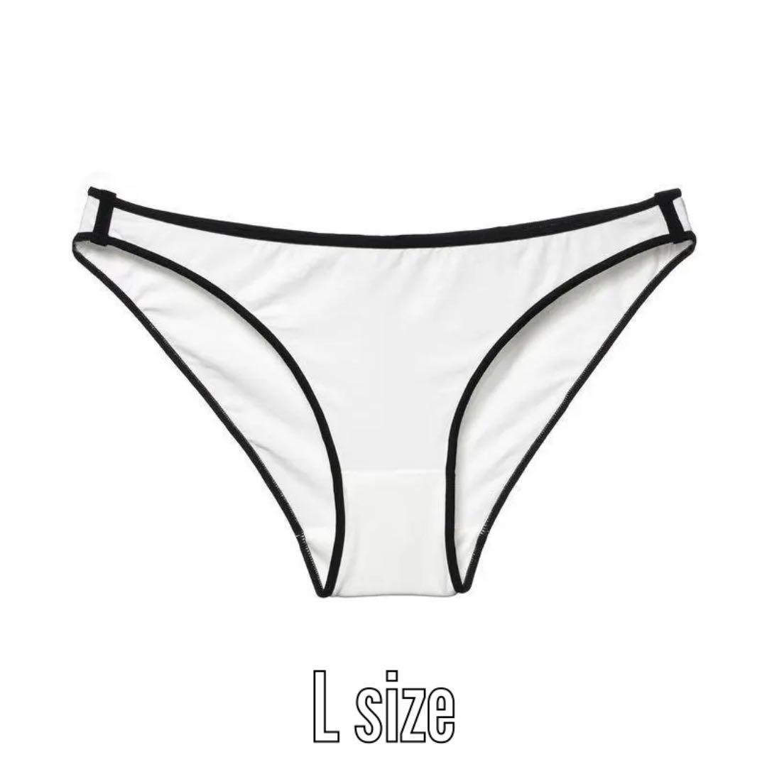 D-70.匿名配送 ショーツ レディース ホワイト×ブラック L拍卖