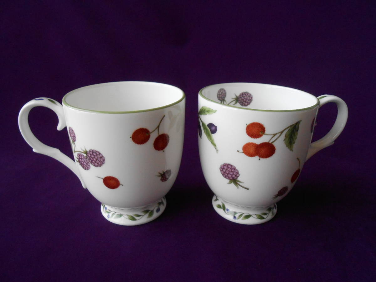 ノリタケ! ☆プチフルーツ・ペアマグカップ☆ 新品 ギフト コーヒー 紅茶 ミルク 茶器拍卖