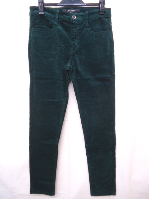 【KCM】kof-266★新品★【LOUNIE/ルーニィ】ベロア ストレッチパンツ ダークグリーン系 サイズ 38 レディース拍卖