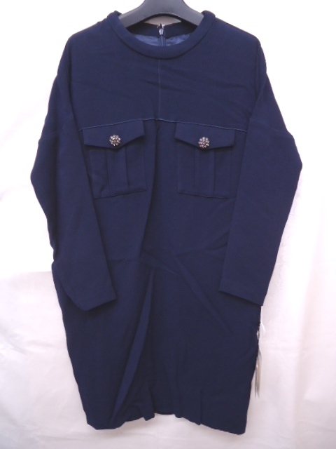 【KCM】kof-316★新品★グレースコンチネンタル【Diagram/ダイアグラム】ミリタリードルマン ワンピース ネイビー サイズ 36拍卖