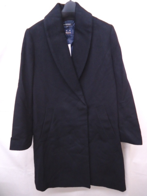 【KCM】kof-t-21★新品★【LAUTREAMONT/ロートレアモン】ショールカーラーコート gardena スナップ ブラック サイズ 40 レディース拍卖