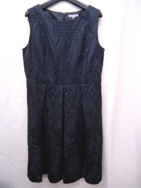【KCM】j23-42-44★新品★【23区 大きいサイズ】ノースリーブ ワンピース ドレス ブラック サイズ 44 パーティ・結婚式拍卖