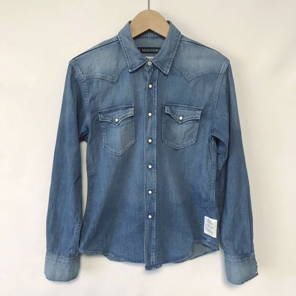 MARINERO マリネロ☆デニム長袖シャツ/スナップボタン/サイズ2拍卖