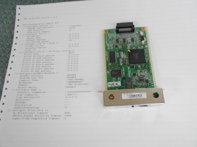 NEC N1154-033 ネットワークプリンタ接続ボード 60サイズ発送拍卖