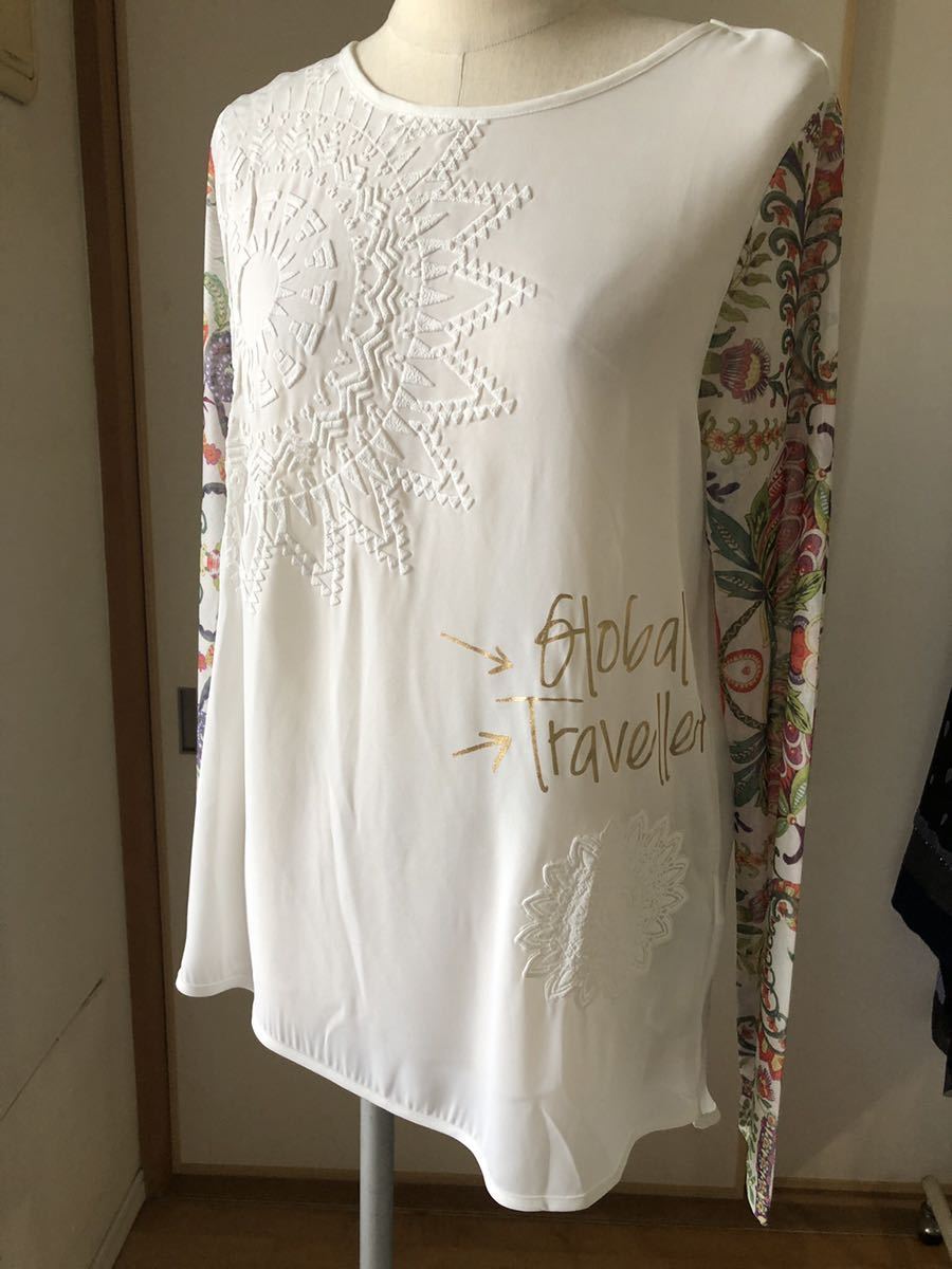 デシガル desigual 新品未使用タグ付き シースルー使い プリントカットソーチュニック 定価11900円拍卖