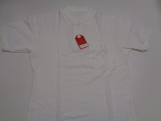 A53-60【1円~】 YOU MATE YM4300 半袖 ポロシャツ 160 白 綿100% スクールシャツ タグ付き 日本製 未使用 長期保管品拍卖