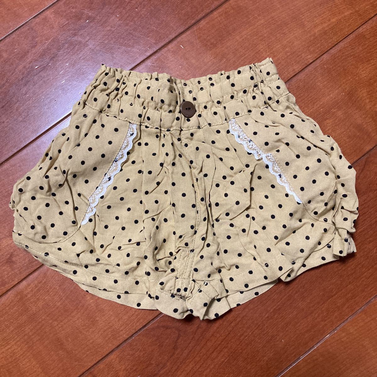 ドット×ベージュ・キュロット・ショートパンツ・80拍卖
