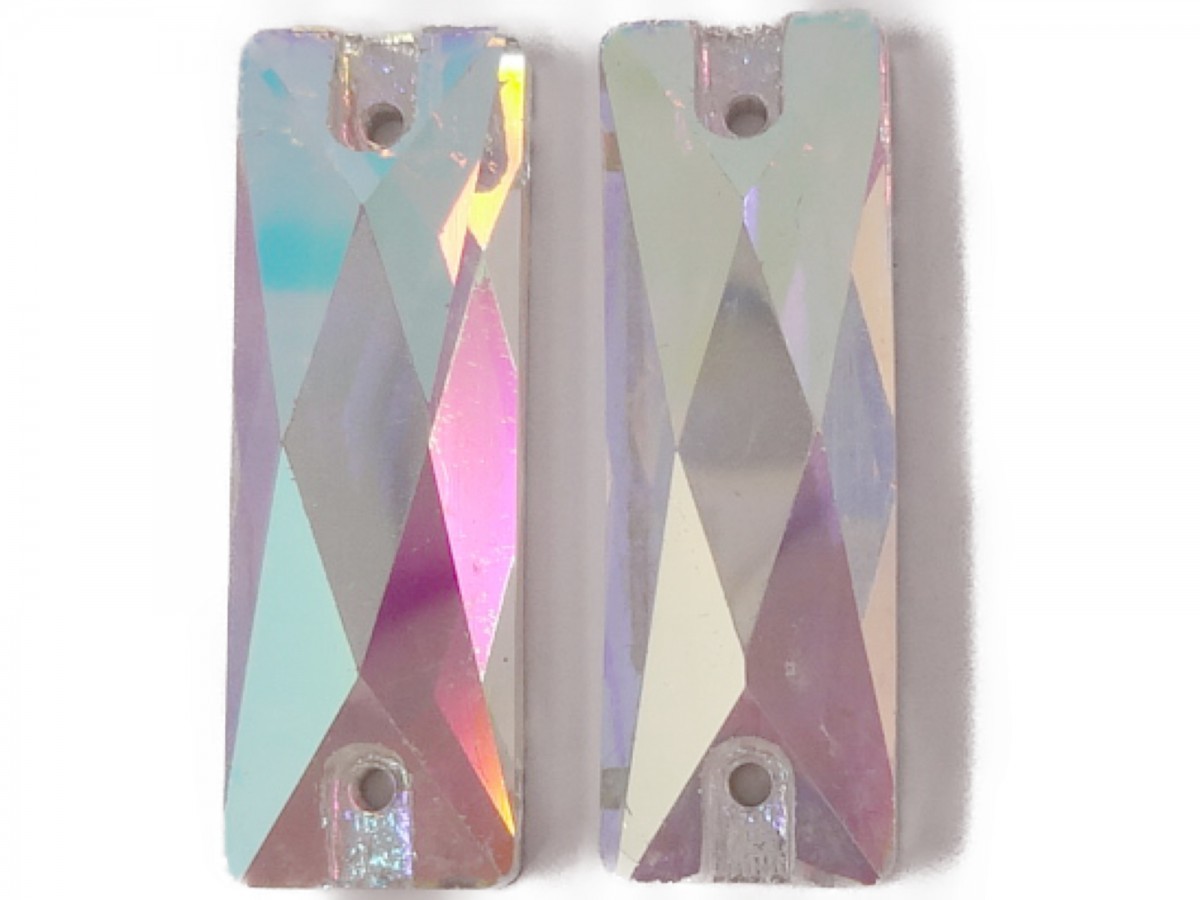 キラリ手芸部 No.6250手芸用ビジュー パーツ ソーオン ストーン(ガラスビーズ ラインストーン)クリスタルAB_0.9cm×2.7cm_10個入り拍卖