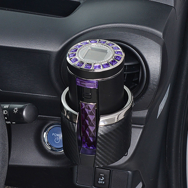 灰皿 車 ラクすてソーラーアッシュ ジュエルカット パープル セイワ W927拍卖