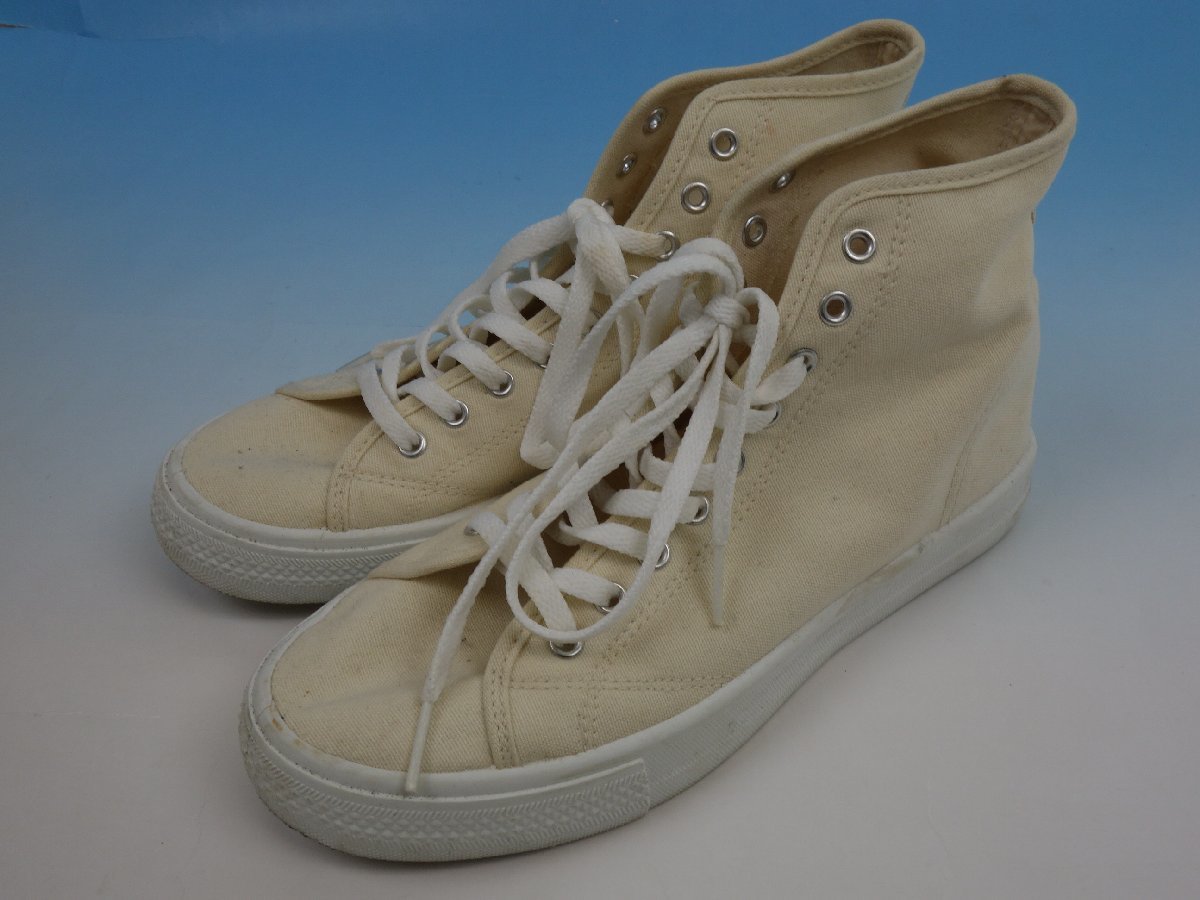 レディース GU ジーユー ハイカット 靴 スニーカー キャンバス サイズM(23.5cm) アイボリー拍卖