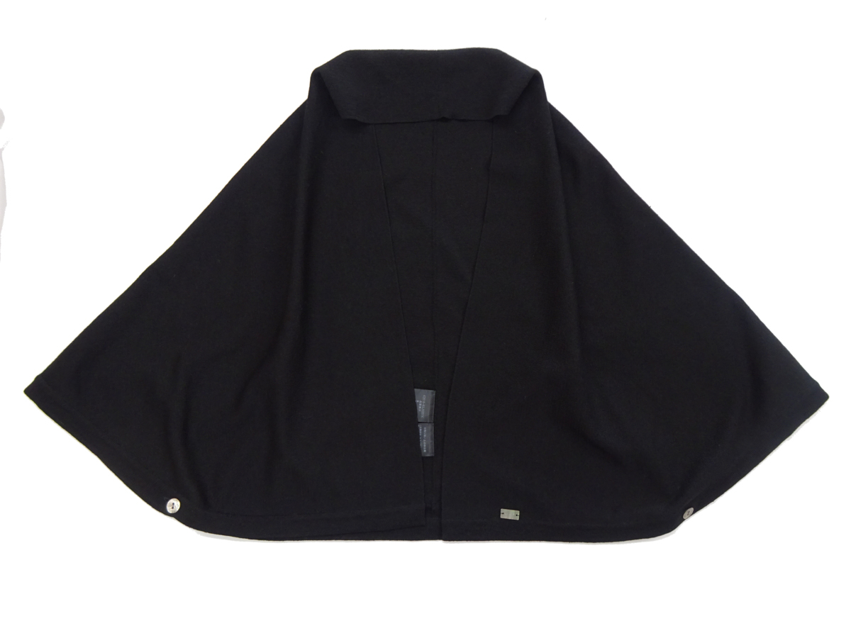 2022 新作【未使用】フォクシー FOXEY ケープ カボション ブラック リネン 2WAY ストールにも 42616 ボレロ ニット カタログ掲載拍卖