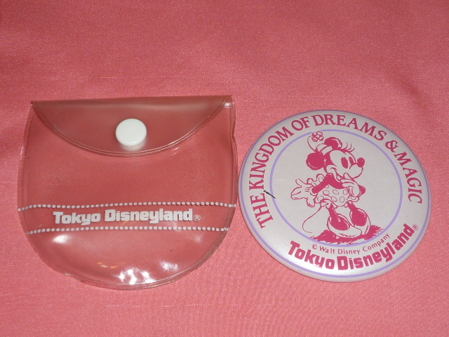 激レア!レトロ 東京ディズニーランド ミニーマウス ケース付 丸型 鏡 ミラー☆拍卖