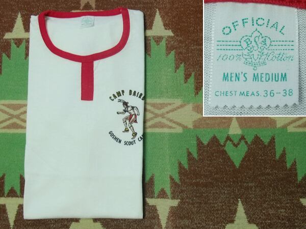 デッドストック 【BSA】 60s T-Shirt 60年代 インディアン 染み込みプリント Tシャツ リンガー チョコチン ビンテージ ヴィンテージ 50s70s拍卖