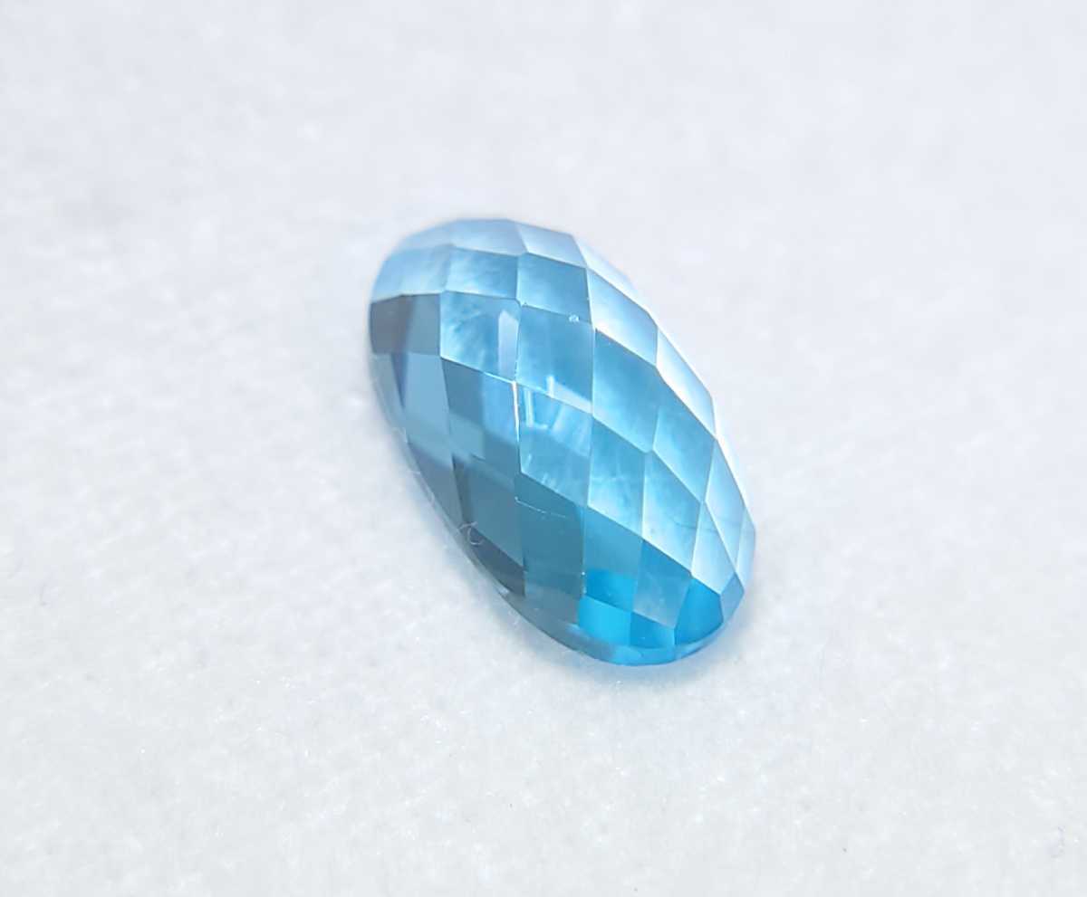 ブルートパーズ 2.17ct チェスカット ルース 微細なカケ(LA-5451)拍卖