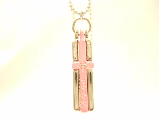 横浜最新 魅惑の開くクロスペンダントピンクForever★50センチボールチェーン付き メンズレディース 送料220円ξbalnξξネックレス52a拍卖