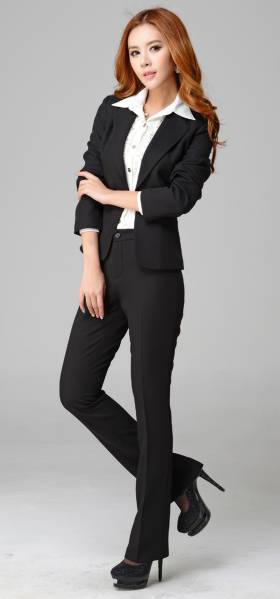 ★新品格安好感度UP/足長効果あり/美脚スリムスーツB L 黒★拍卖